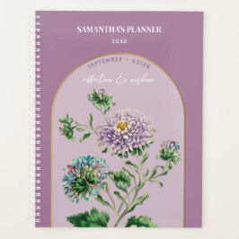 Agenda Aster de Setembro de Flor Personalizado