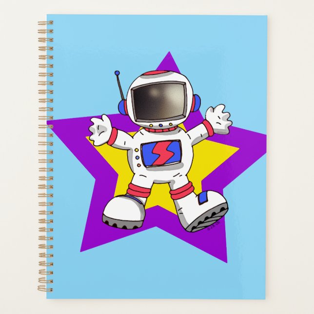 Agenda Astronauta de desenho animado em Design de estrela (Frente)