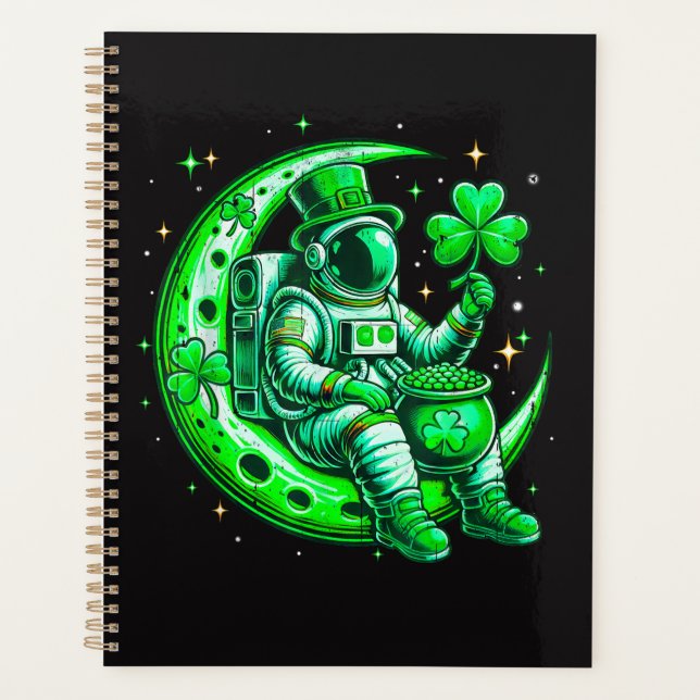 Agenda Astronauta no Espaço da Lua Dia de São Patrício (Frente)