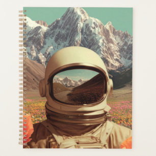 Agenda Astronauta Surrealista em Campo de Flores