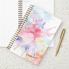 Agenda Ataque de Arte em Aquarela Assinatura Personalizad