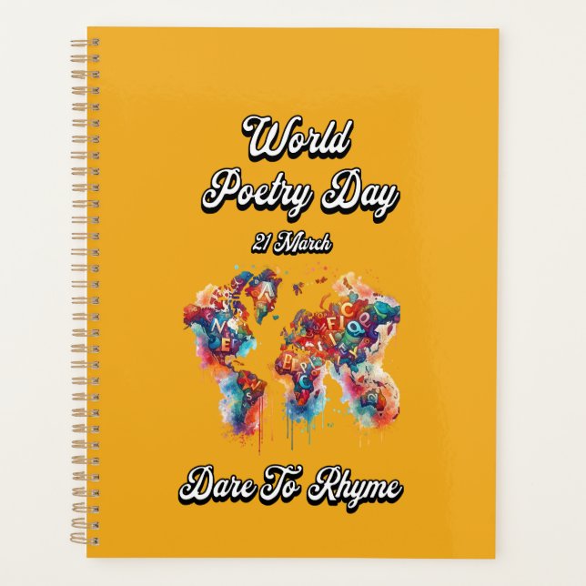 Agenda Atrevo-me a Rhyme. Dia Mundial da Poesia. (Frente)
