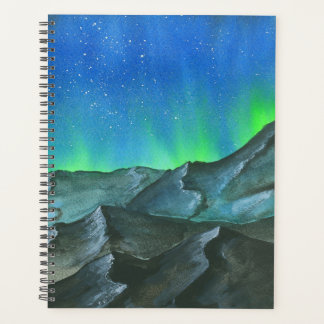 Agenda Aurora Borealis Night Sky Watercolor Planner