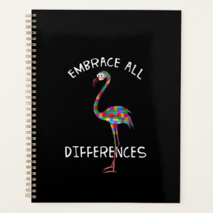 Agenda Autista   Abrace todas as diferenças Flamingo Que