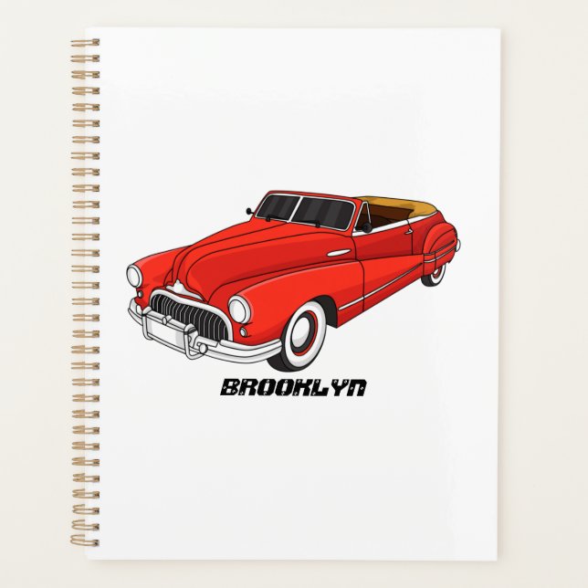 Agenda Automóvel clássico vermelho 1948 (Frente)