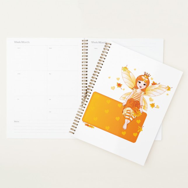 Agenda Autumn Fairy Princess com Folhas Laranja e Coroa (Criador carregado)