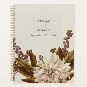Agenda Autumn Floral Terthy Tones Watercolor Casamento ou