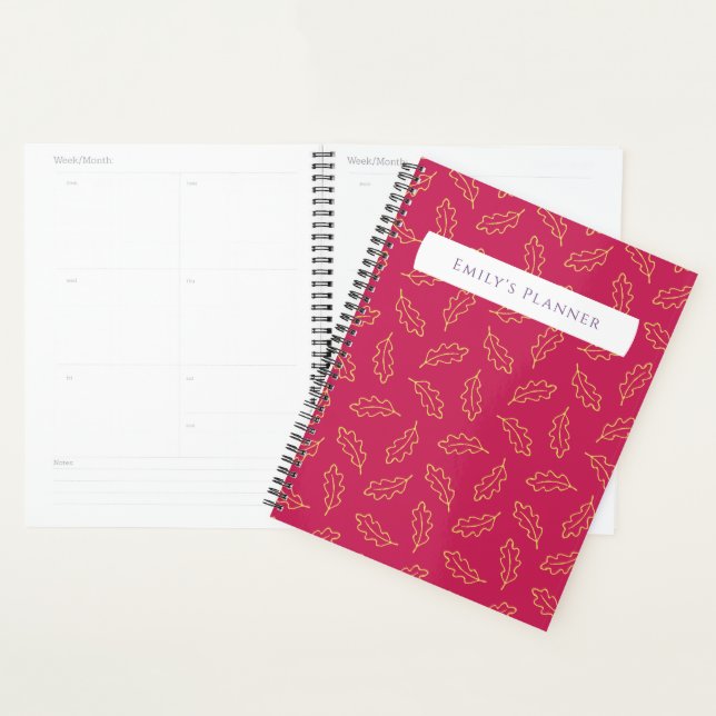 Agenda Autumn Oak Planner - berry/milho (Exibição)