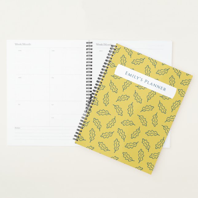 Agenda Autumn Oak Planner - milho/teal (Exibição)