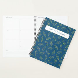 Agenda Autumn Oak Planner - Teal/milho