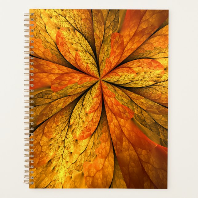 Agenda Autumn Plant, Modern Abstrato Fractal Art Leaf (Frente)