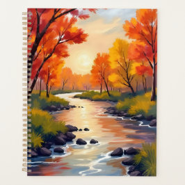 Agenda Autumn River | Fall Foliage Nature Watercolor