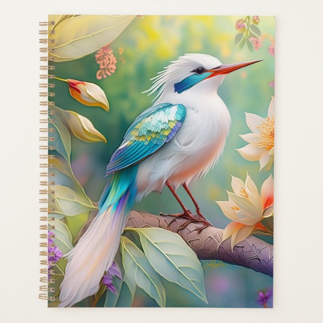 Agenda Ave de Fantasia com Asa de Azul Iridescente com To (Frente)