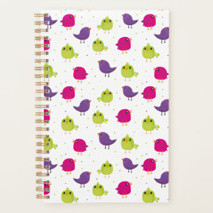 Agenda Aves brancas e coloridas