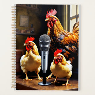 Agenda Aves em Sessão – Galinhas com Microfone e Gravador