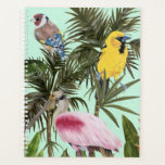 Agenda Aves no Paraíso<br><div class="desc">Pássaros Paraíso II por Melissa Wang. As aves tropicais se propagam em folhas tropicais em diferentes tipos e formas. | 143053Z</div>