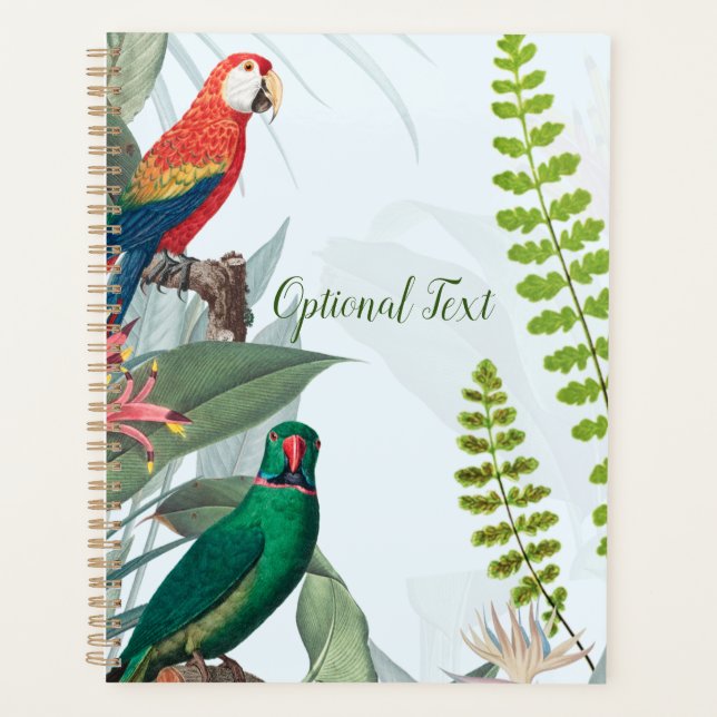Agenda Aves Tropicais - Papagaios e Folhagem (Frente)