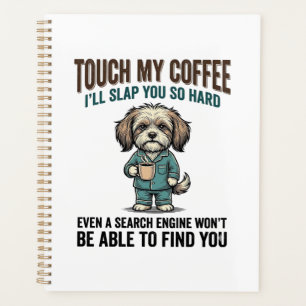 Agenda Aviso de Café de Cachorro Engraçado Design de Grav