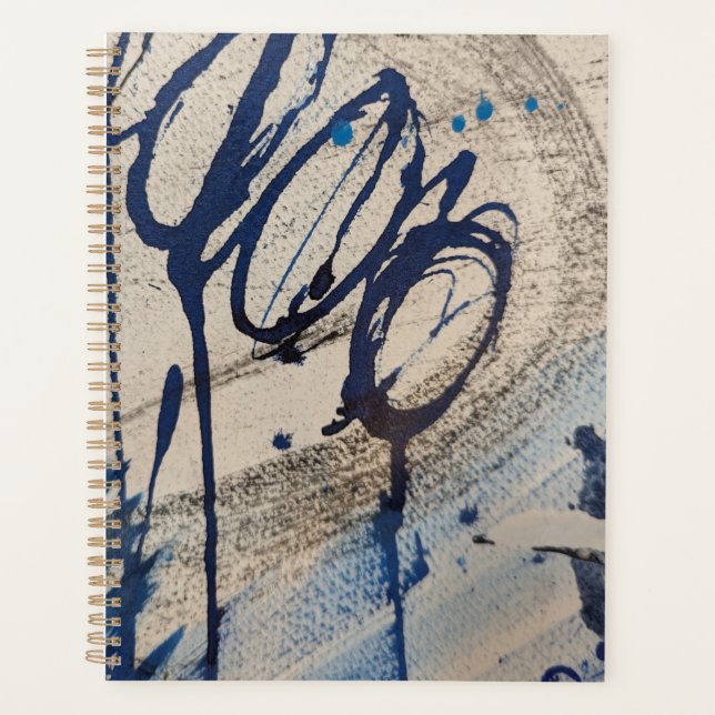 Agenda Azul Abstrato Cinza Bege (Frente)