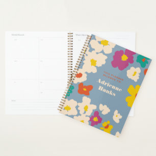 Agenda Azul Colorida Moderna, Dusty Floral