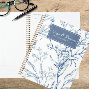 Agenda Azul Country e Floral Branco