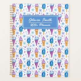 Agenda Azul e Púrpura Neve e Sorvete