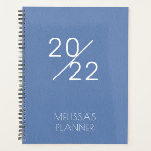 Agenda Azul Elegante Moderno Personalizado 2022