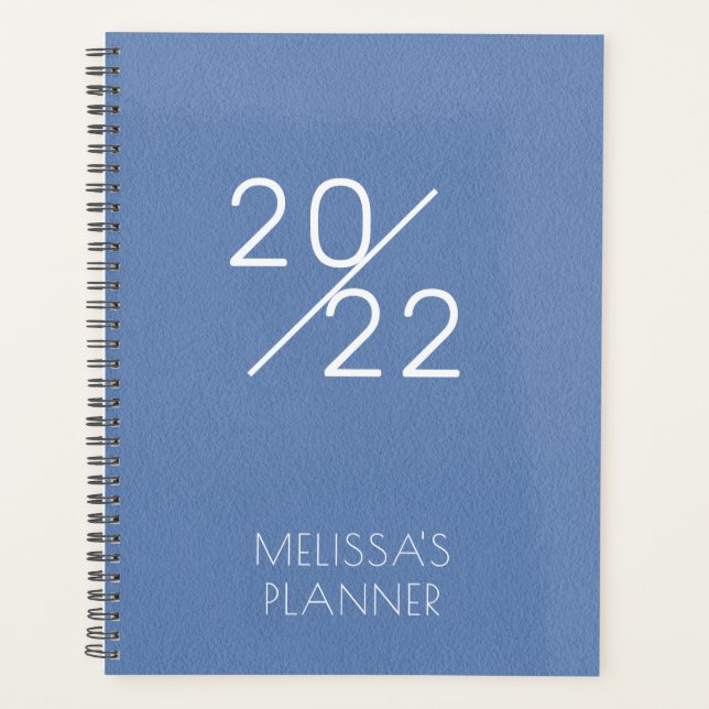 Agenda Azul Elegante Moderno Personalizado 2022 (Frente)