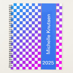 Agenda Azul personalizado moderno e rosa verificado em 20