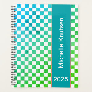 Agenda Azul Personalizado Moderno e Verde Verificado em 2