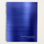 Agenda Azul Real Simples e Moderno, Brutado<br><div class="desc">Simples e Moderno - Planner Real Azul De Metal Bruto</div>