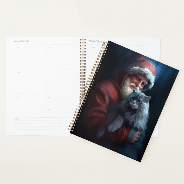 Agenda Azul Russo Papai Noel Natal Festivo (Exibição)