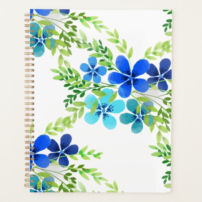 Agenda Azul Sem Fim Esquece-Me Não Flores (Frente)