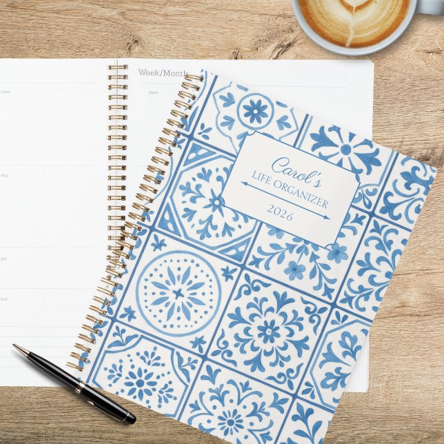 Agenda Azulejo Azul Lindo  (Criador carregado)