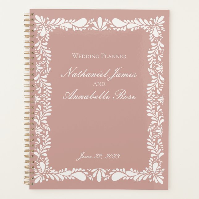 Agenda Azulejo Rosa Talavera Casamento Floral Fiesta em E (Frente)