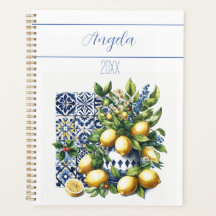 Azulejos azuis e limões italianos | seu nome