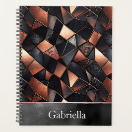 Agenda Azulejos Dourados Rosa preto