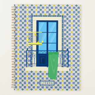 Agenda Azulejos portugueses e varanda de janela com aves