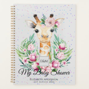 Agenda Baby Giraffe Boho Flores Mãe em Planner