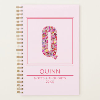 Agenda Baby Pink Monogrammed Name Letter Q