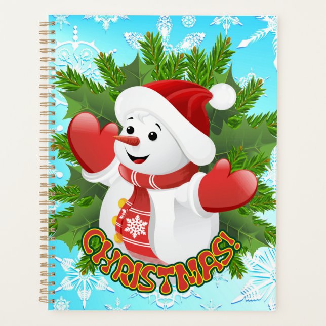 Agenda Baby Snowman com Ornament Crystal Snowflakes (Frente)