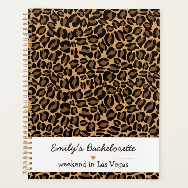 Agenda Bachelorette Bride Boujee Trendy Leopard Impressão (Frente)