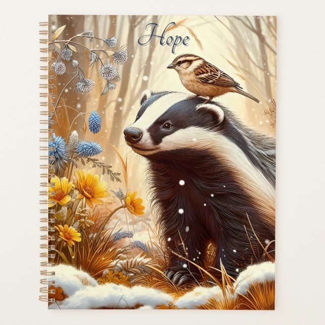 Agenda Badger e Sparrow Nature Willife Rustic (Frente)