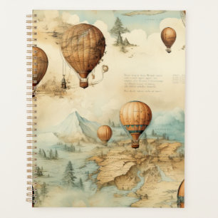 Agenda Balão de Vintage Ar Quente em Paisagem Serena (2)