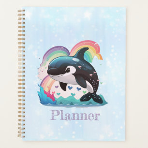 Agenda Baleia assassina de Kawaii Orca branca Rainbows Bo