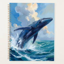 Baleia Azul | Aquarela de Animal Marinho do Oceano