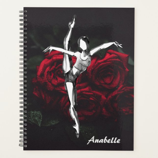 Agenda Ballerina e Balé Rosas Personalizados (Frente)
