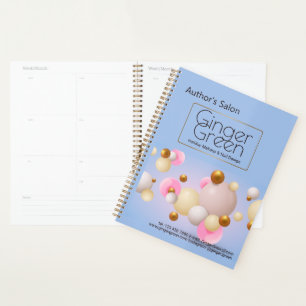 Agenda Balões Dourados Azuis Rosa