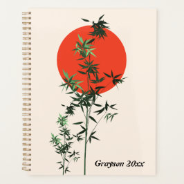 Agenda Bambu e Sol Vermelho no Fundo do Tom