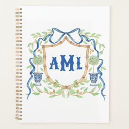 Agenda Bambu & Olive Topiary Crest | Monograma